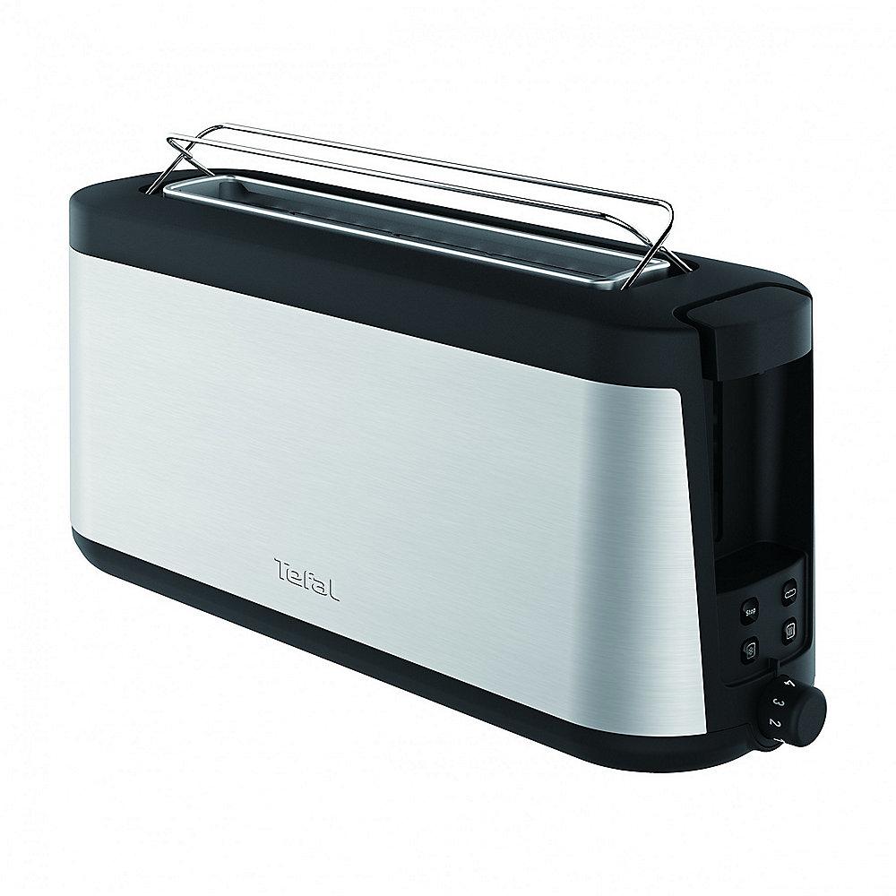 Tefal TL4308 Toaster Element 1000W Schwarz / Edelstahl mit Brötchenaufsatz