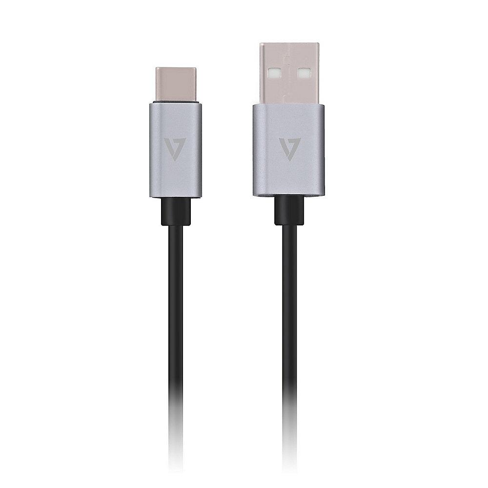 V7 USB 2.0 Kabel 1m Typ-C zu Typ-A St./St. grau
