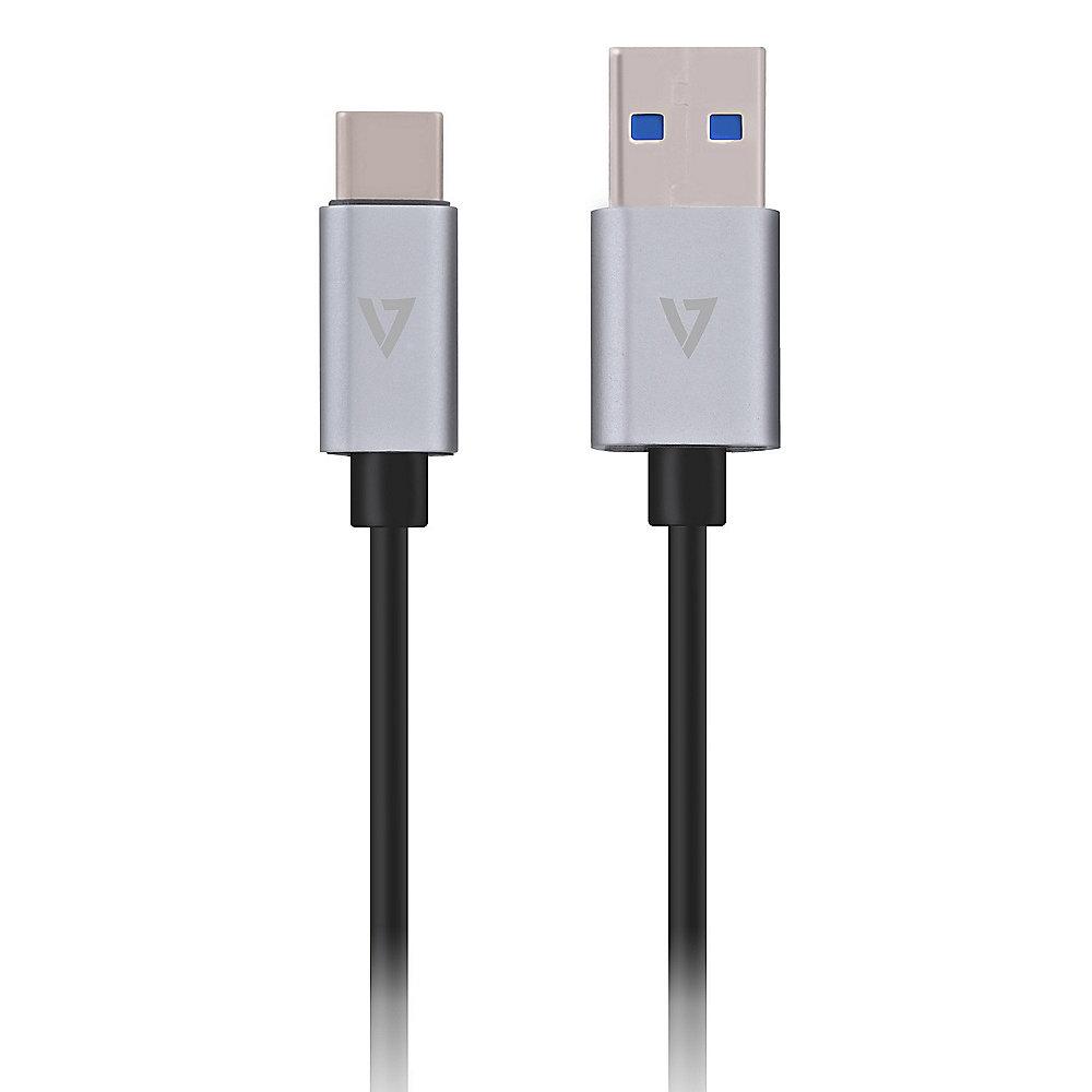 V7 USB 3.1 Kabel 1m Typ-C zu Typ-A St./St. grau, V7, USB, 3.1, Kabel, 1m, Typ-C, Typ-A, St./St., grau