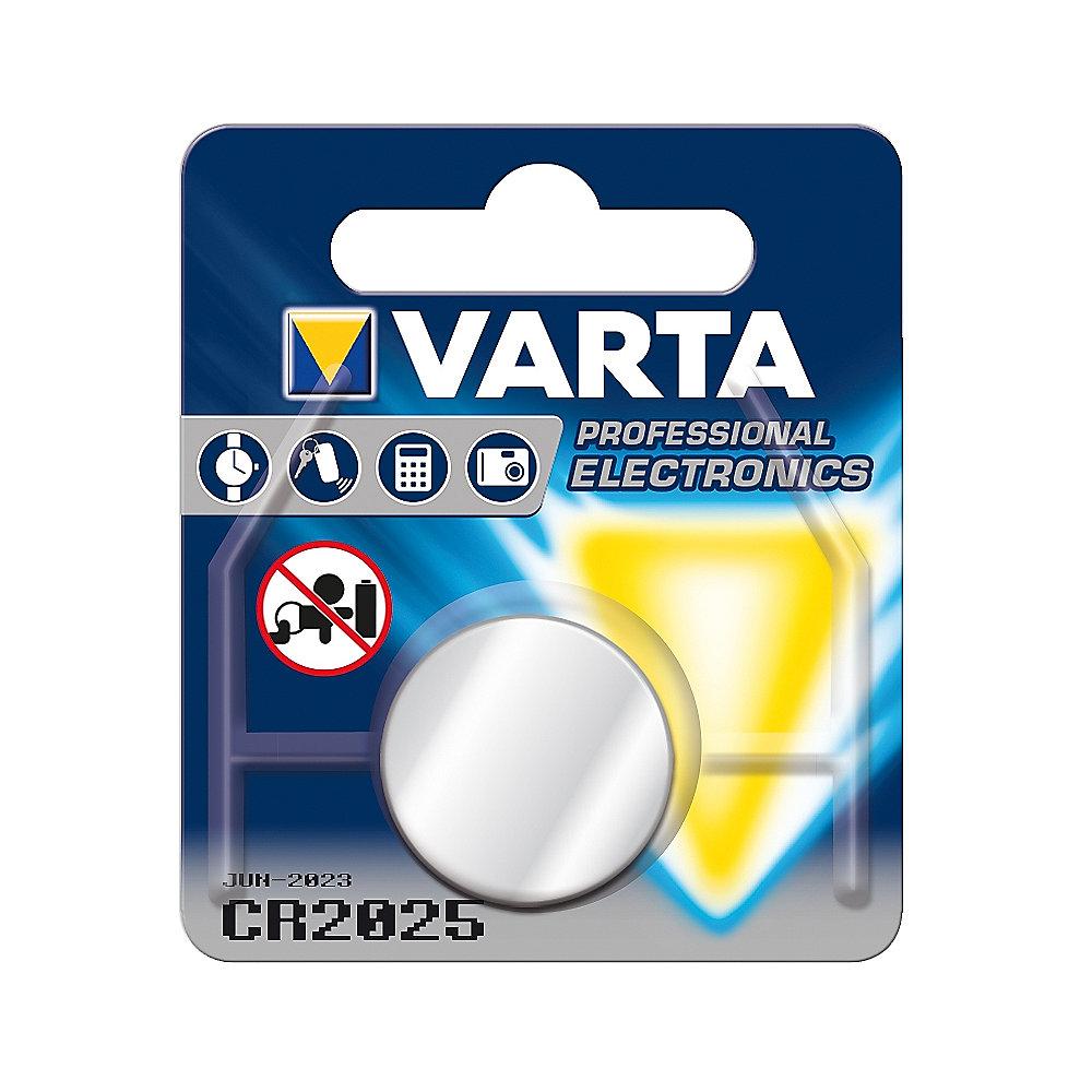 VARTA Professional Electronics Knopfzelle Batterie CR 2025 2er Blister, VARTA, Professional, Electronics, Knopfzelle, Batterie, CR, 2025, 2er, Blister