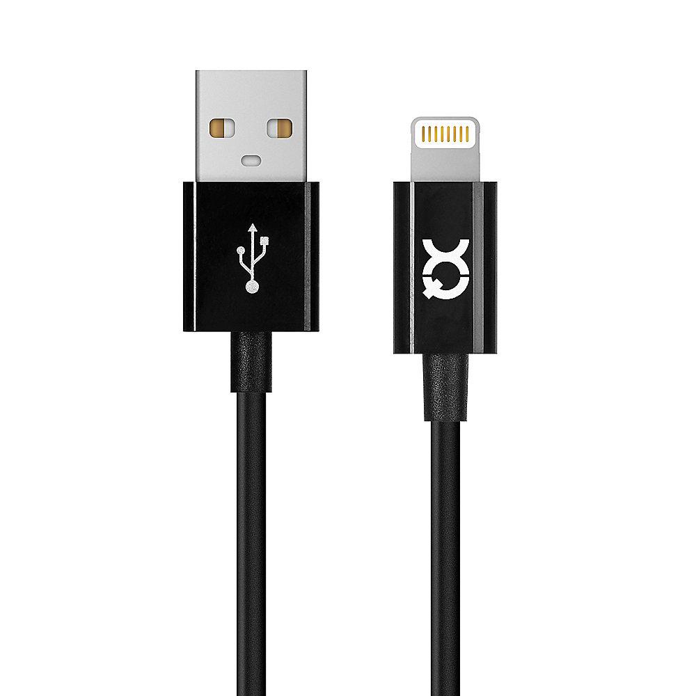 xqisit Charge & Sync iPod/iPad/iPhone USB-Lightning Kabel 1m schwarz, xqisit, Charge, &, Sync, iPod/iPad/iPhone, USB-Lightning, Kabel, 1m, schwarz