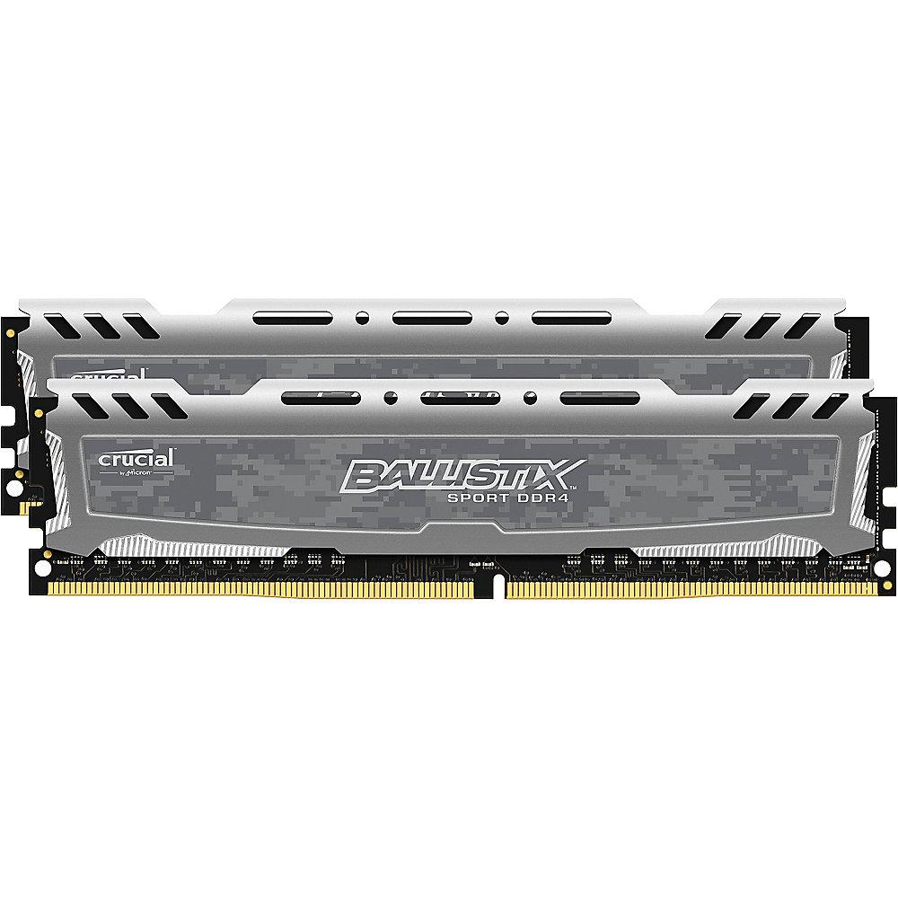 16GB (2x8GB) Ballistix Sport LT Grau DDR4-2666 CL16 (16-18-18) RAM Kit