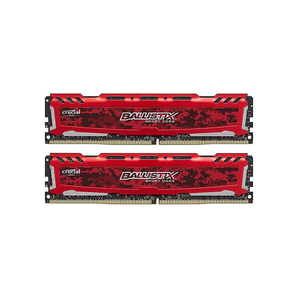 16GB (2x8GB) Ballistix Sport LT Rot DDR4-2666 CL16 (16-18-18) RAM Kit, 16GB, 2x8GB, Ballistix, Sport, LT, Rot, DDR4-2666, CL16, 16-18-18, RAM, Kit