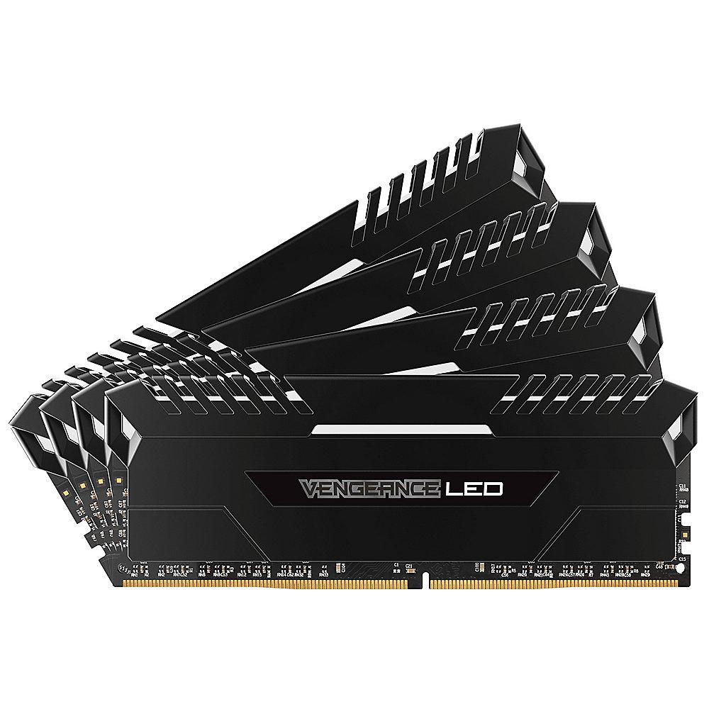 32GB (4x8GB) Corsair Vengeance LED Weiß DDR4-2666 RAM CL16 (16-18-18-35)