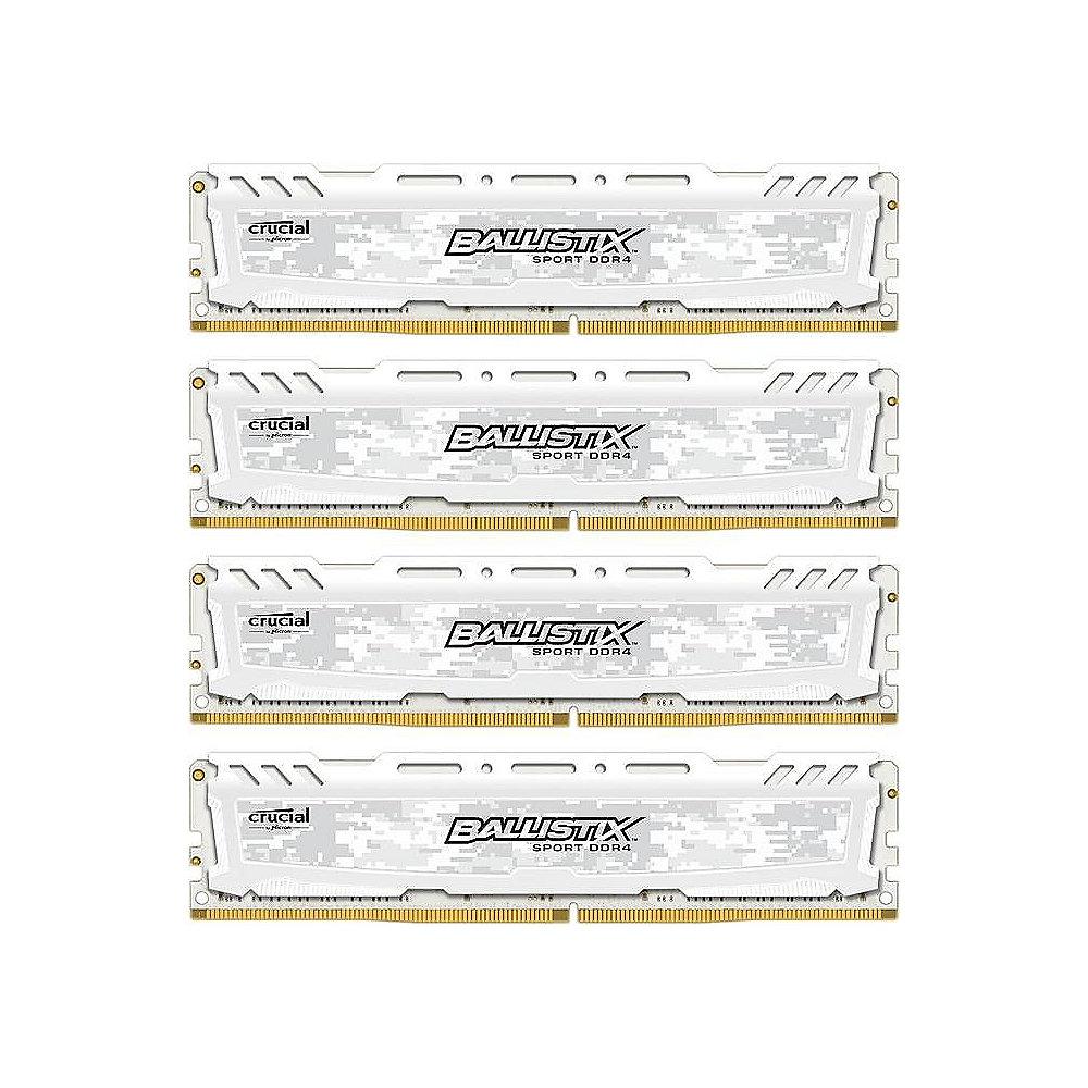 32GB (4x8GB) Crucial Ballistix Sport LT DDR4-2400 Weiss CL16 (16-16-16) RAM