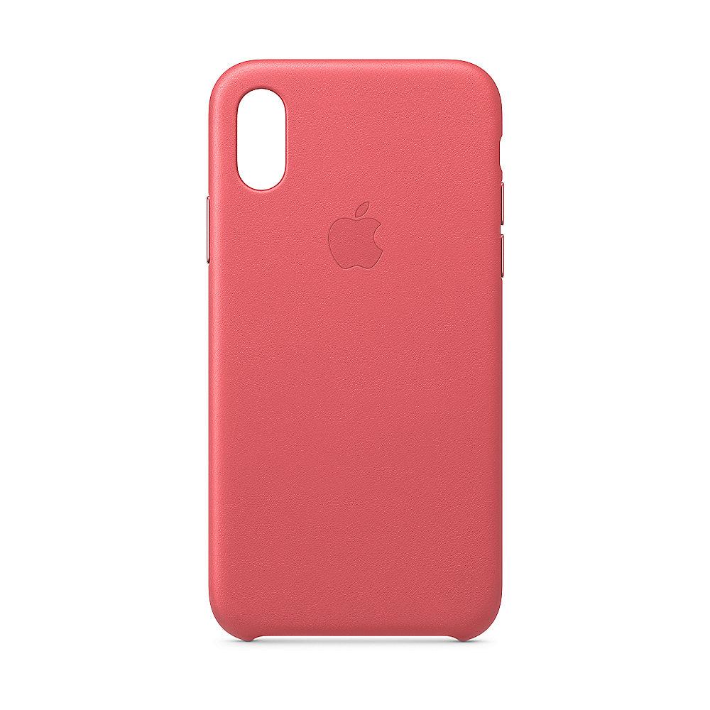 Apple Original iPhone XS Leder Case-Pfingstrosenpink
