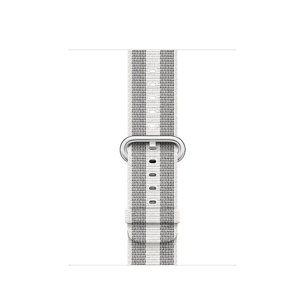 Apple Watch 38mm Armband aus gewebtem Nylon Weiß(gestreift) - MQVH2ZM/A