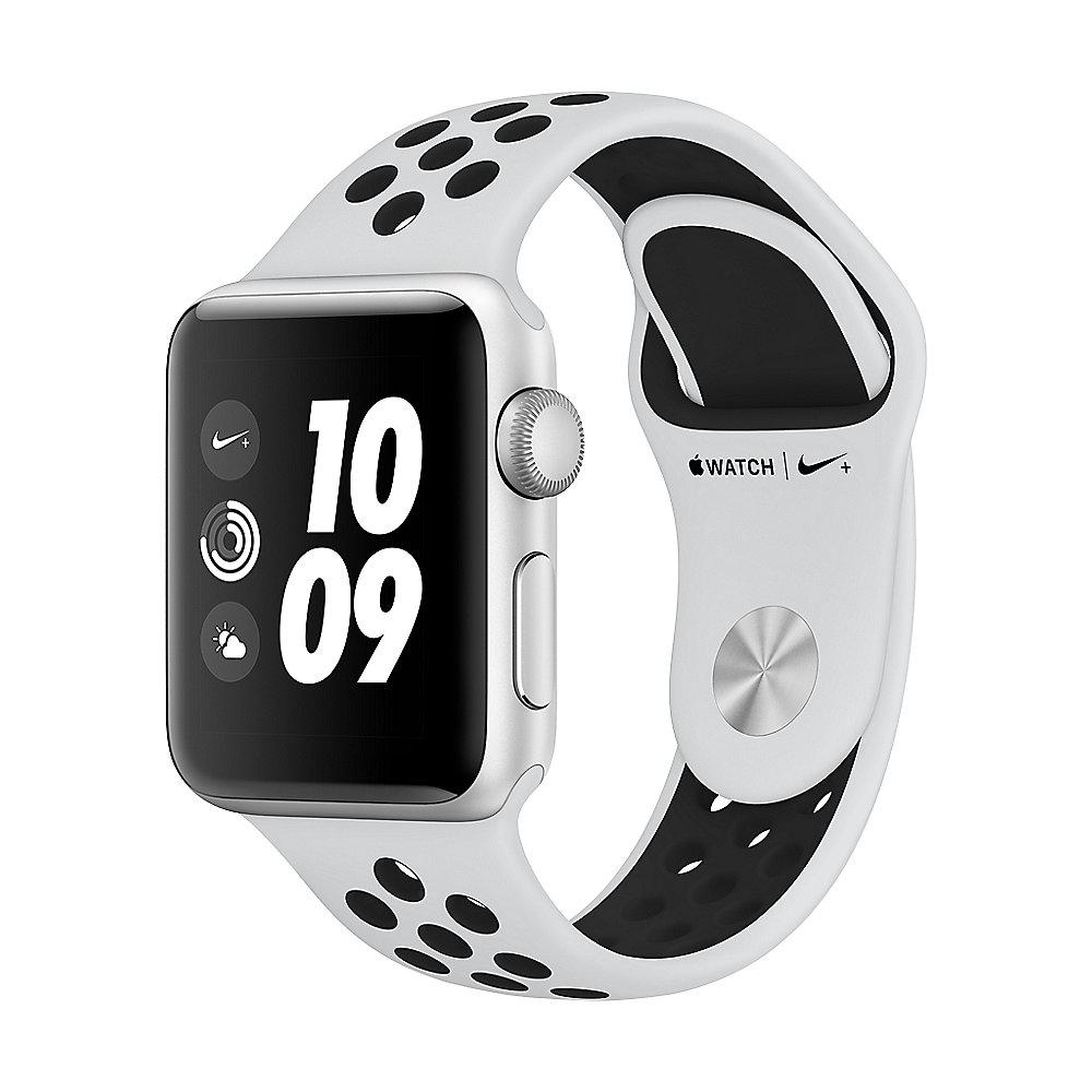 Apple Watch Nike  GPS 38mm Aluminiumgehäuse Silber Sportarmband Platinum Schwarz
