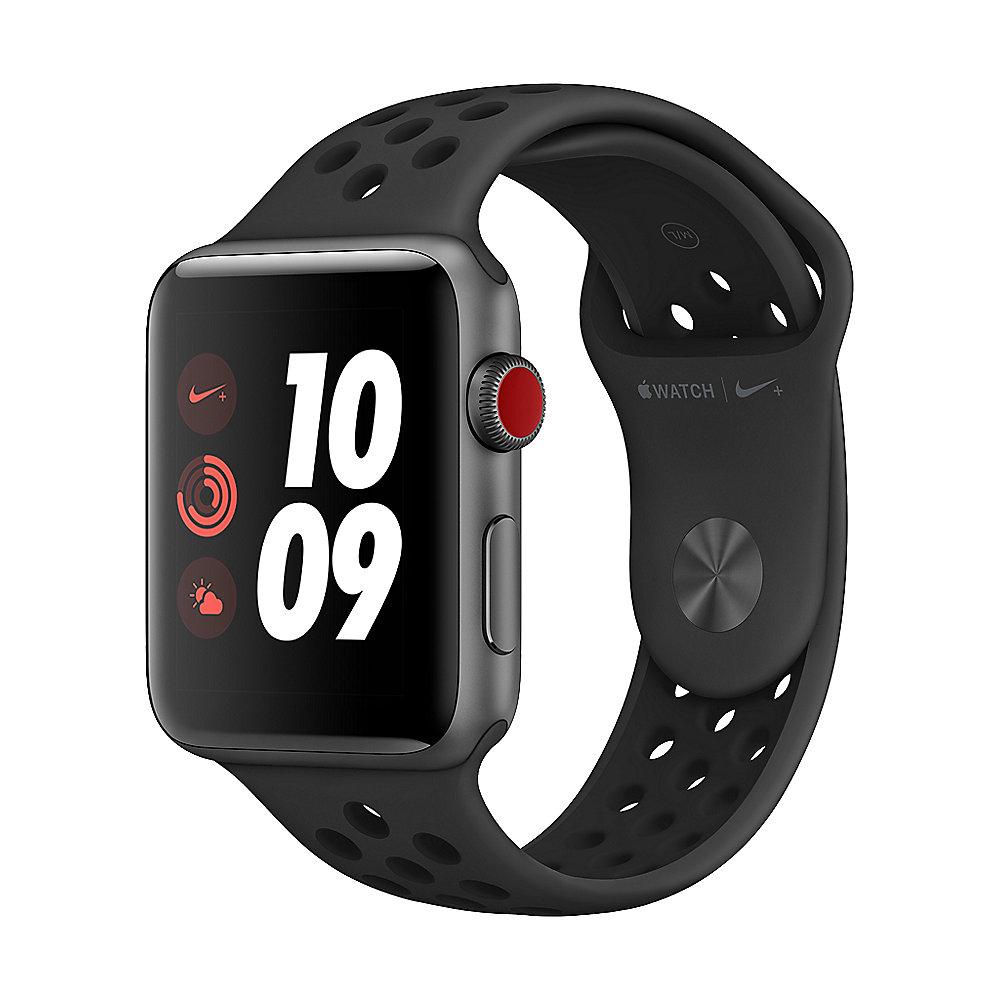 Apple Watch Nike  LTE 42mm Aluminiumgehäuse Space Grau Nike Sportarmband Schwarz