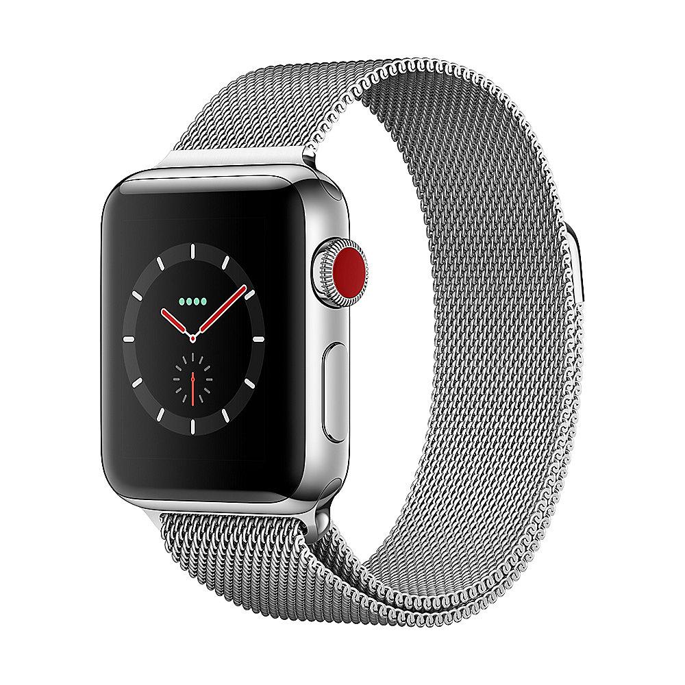 Apple Watch Series 3 LTE 38mm Edelstahlgehäuse mit Milanaisearmband