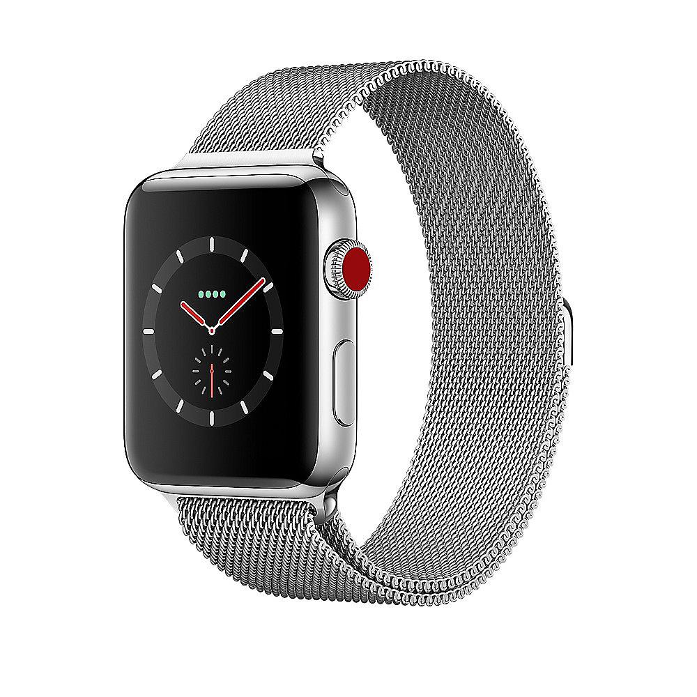 Apple Watch Series 3 LTE 42mm Edelstahlgehäuse Milanaise Silber