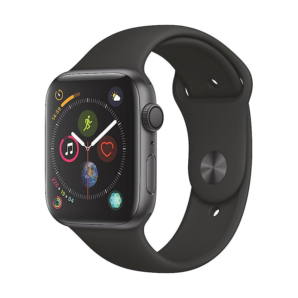 Apple Watch Series 4 GPS 44mm Aluminiumgehäuse Space Grau Sportarmband Schwarz, Apple, Watch, Series, 4, GPS, 44mm, Aluminiumgehäuse, Space, Grau, Sportarmband, Schwarz