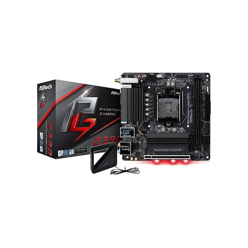 ASRock Z390 Phantom Gaming-ITX/ac Mainboard Sockel 1151 2xM.2/1xGL/HDMI/DP, ASRock, Z390, Phantom, Gaming-ITX/ac, Mainboard, Sockel, 1151, 2xM.2/1xGL/HDMI/DP