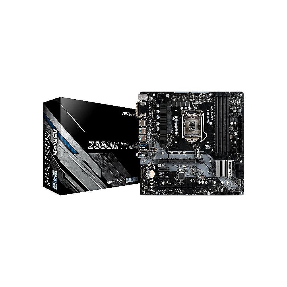 ASRock Z390M Pro4 microATX Mainboard Sockel 1151 2xM.2/DVI/HDMI/VGA/USB3.1(A C)