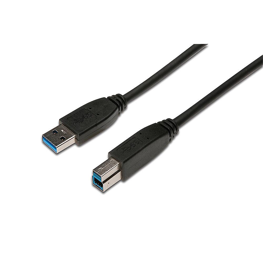 Assmann USB 3.0 Kabel 1,8m Typ-A zu Typ-B St./St. schwarz