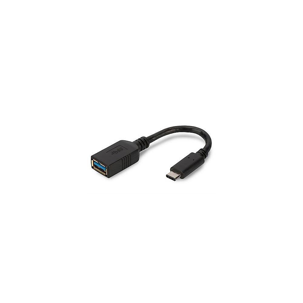Assmann USB 3.1 Kabel 0,15m Typ-C zu Typ-A OTG St./Bu. schwarz