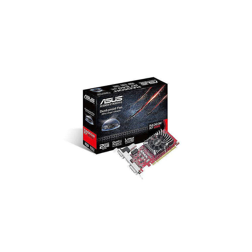 Asus AMD Radeon R7 240 2GB GDDR5 Grafikkarte DVI/HDMI/VGA, Low Profile
