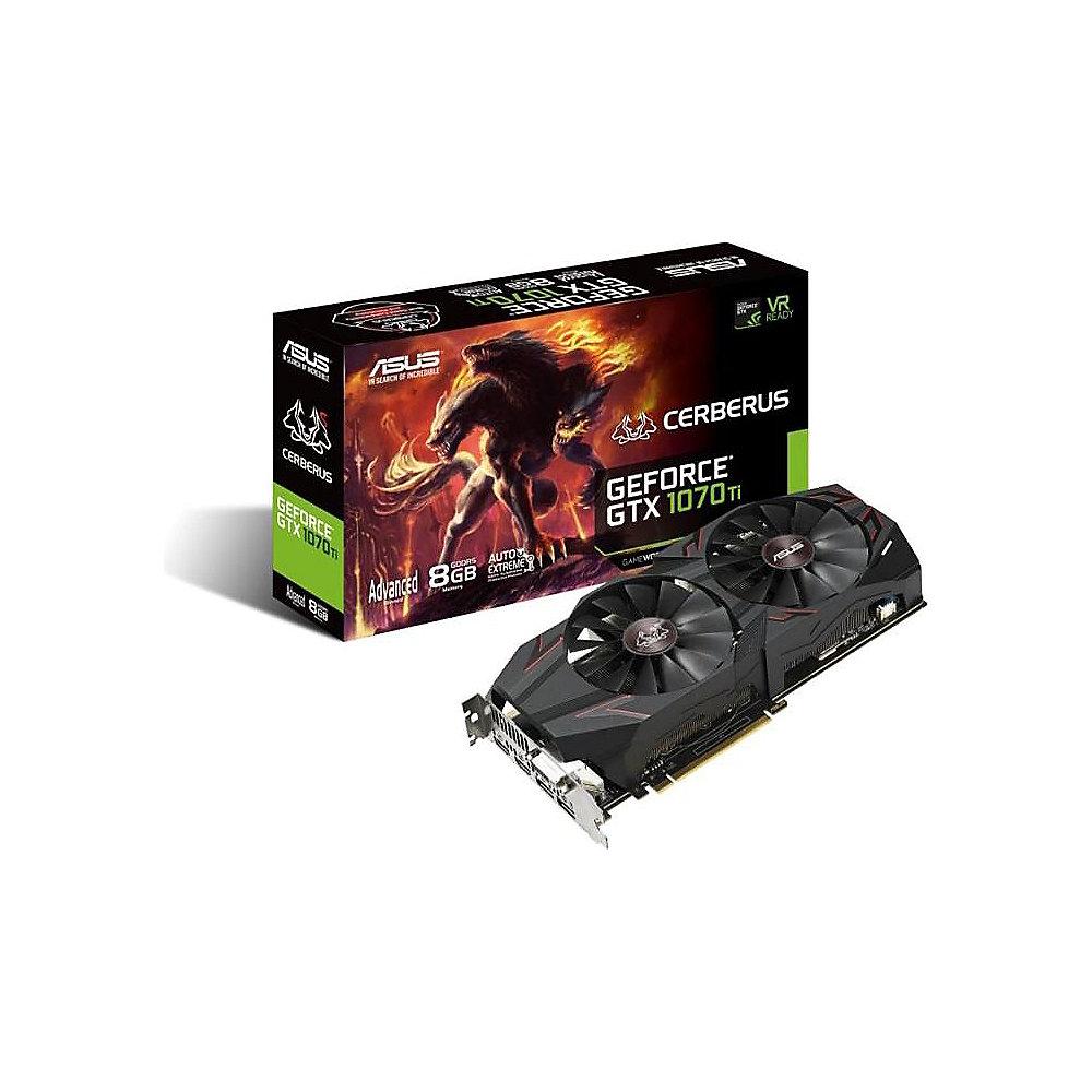 Asus Cerberus GeForce GTX 1070Ti Advanced 8GB GDDR5 Grafikkarte DVI/2xHDMI/2xDP