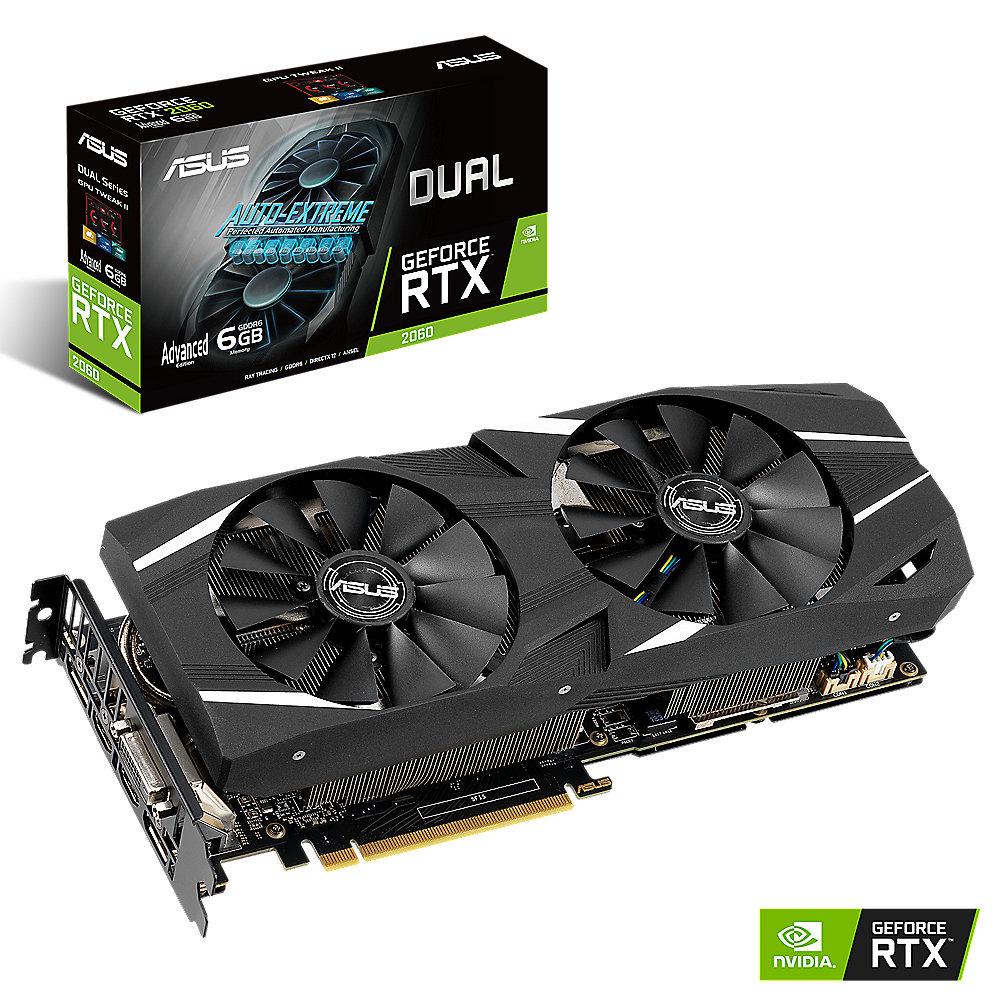 Asus GeForce RTX 2060 Dual Adv. 6GB GDDR6 Grafikkarte 2xDP/2xHDMI/DVI