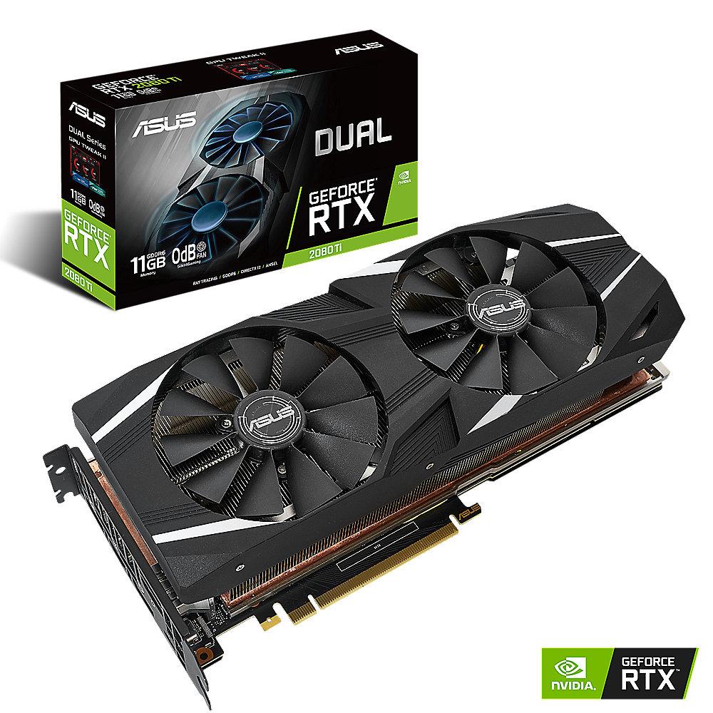 Asus GeForce RTX 2080Ti Dual 11 GB GDDR6 Grafikkarte 3xDP/HDMI/USB (Typ C)