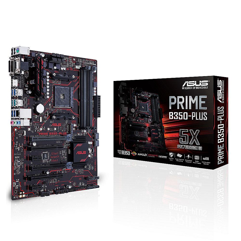 ASUS PRIME B350-PLUS ATX Mainboard Sockel AM4 USB3.1(C)/SATA600/M.2