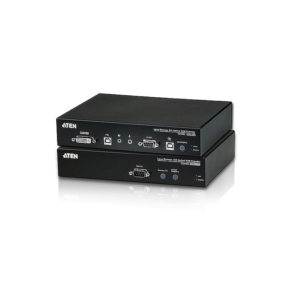 Aten CE690 DVI-KVM-Verlängerung über Glasfaser (20km) schwarz