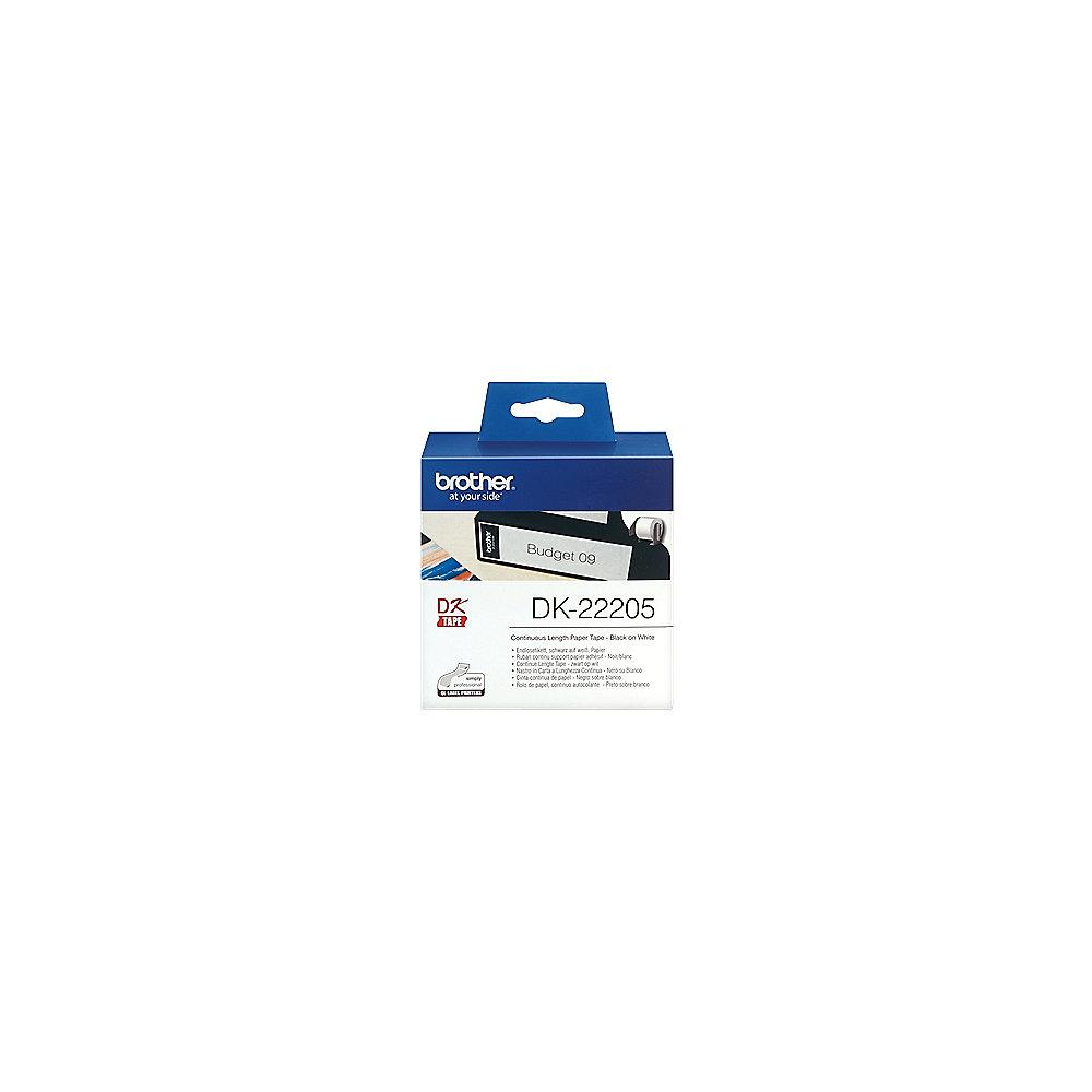 Brother DK-22205 Endlos-Etikett - weiss, 62 mm