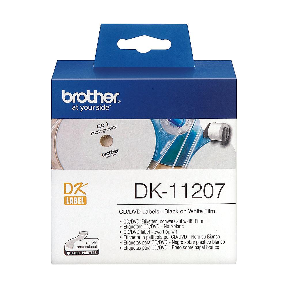 Brother DK11207 CD/DVD-Etiketten 100Stk. Durchm. 5,8cm weiss