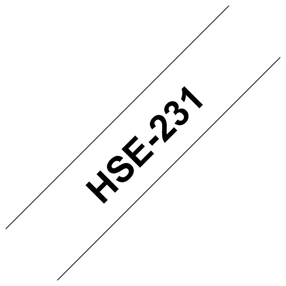 Brother HSE-231 Schrumpfschlauch bedruckbar schwarz/weiß 12mm x 1,5m