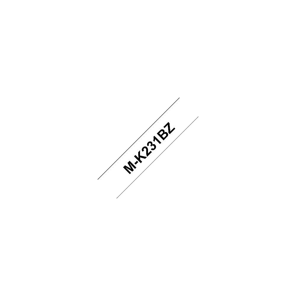 Brother M-K231 M-Schriftband schwarz auf weiß, 12 mm x 8 m