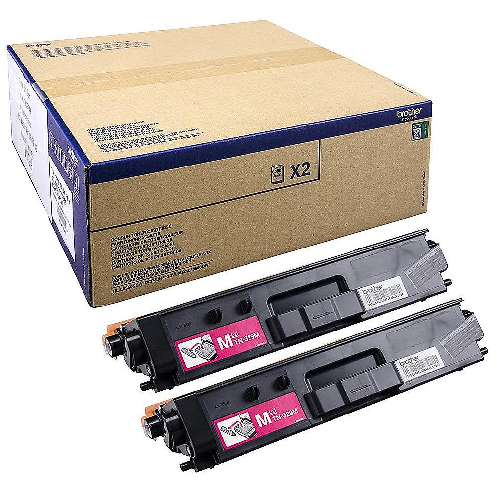 Brother TN-329M Toner Doppelpack magenta 2x6.000 Seiten Super Jumbo