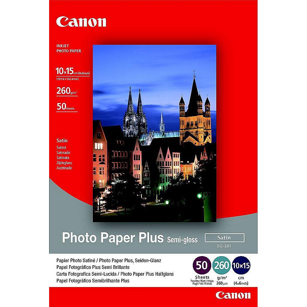 Canon 1686B015 satiniertes Fotopapier SG-201 halbglänzend, 50 Blatt, 260 g/m² A6