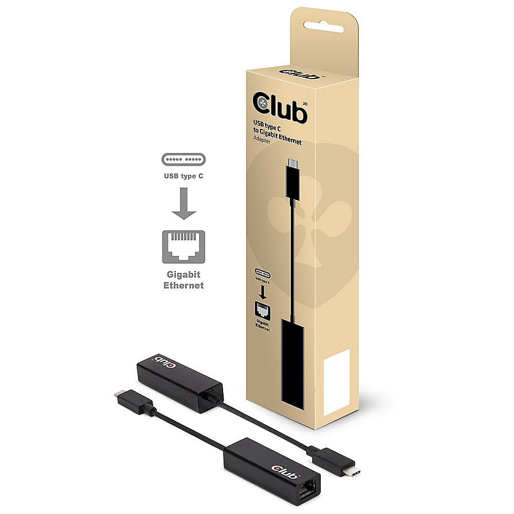 Club 3D USB 3.1 Adapter Typ-C zu Gigabit Ethernet aktiv St./Bu. schwarz CAC-1500