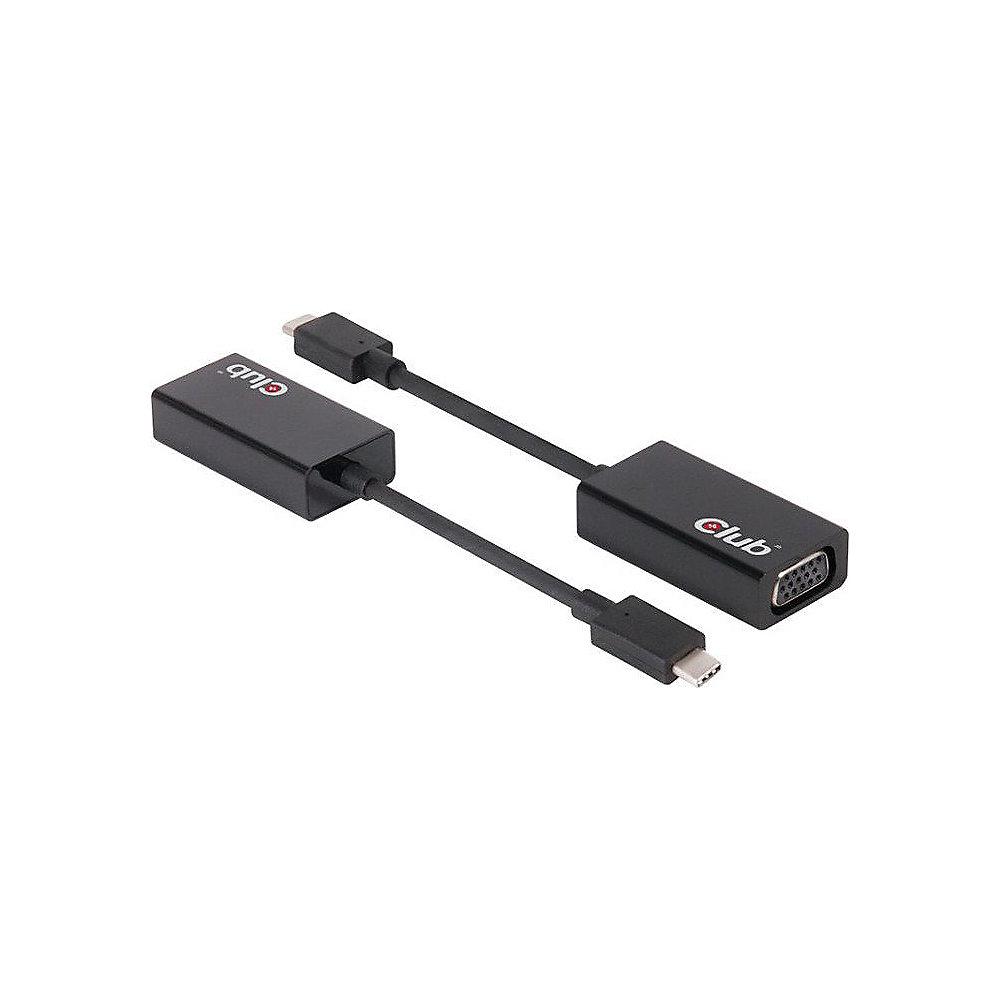 Club 3D USB 3.1 Adapter Typ-C zu VGA aktiv St./Bu. schwarz CAC-1502, Club, 3D, USB, 3.1, Adapter, Typ-C, VGA, aktiv, St./Bu., schwarz, CAC-1502