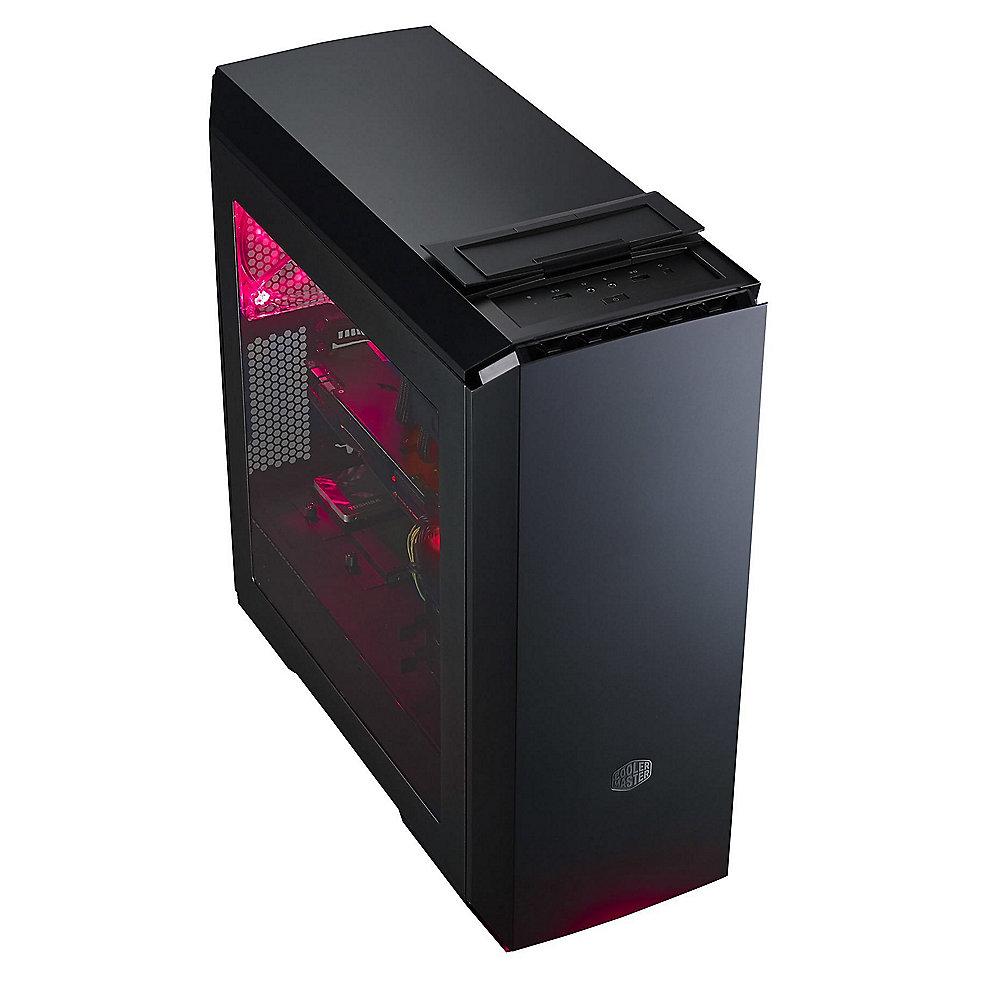 Cooler Master MasterCase Pro 6 Midi Tower ATX Gehäuse Dunkelgrau Fenster Red LED