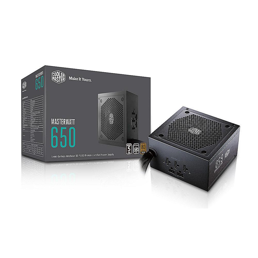 Cooler Master MasterWatt 650 Watt Netzteil 80  Bronze 120mm Lüfter