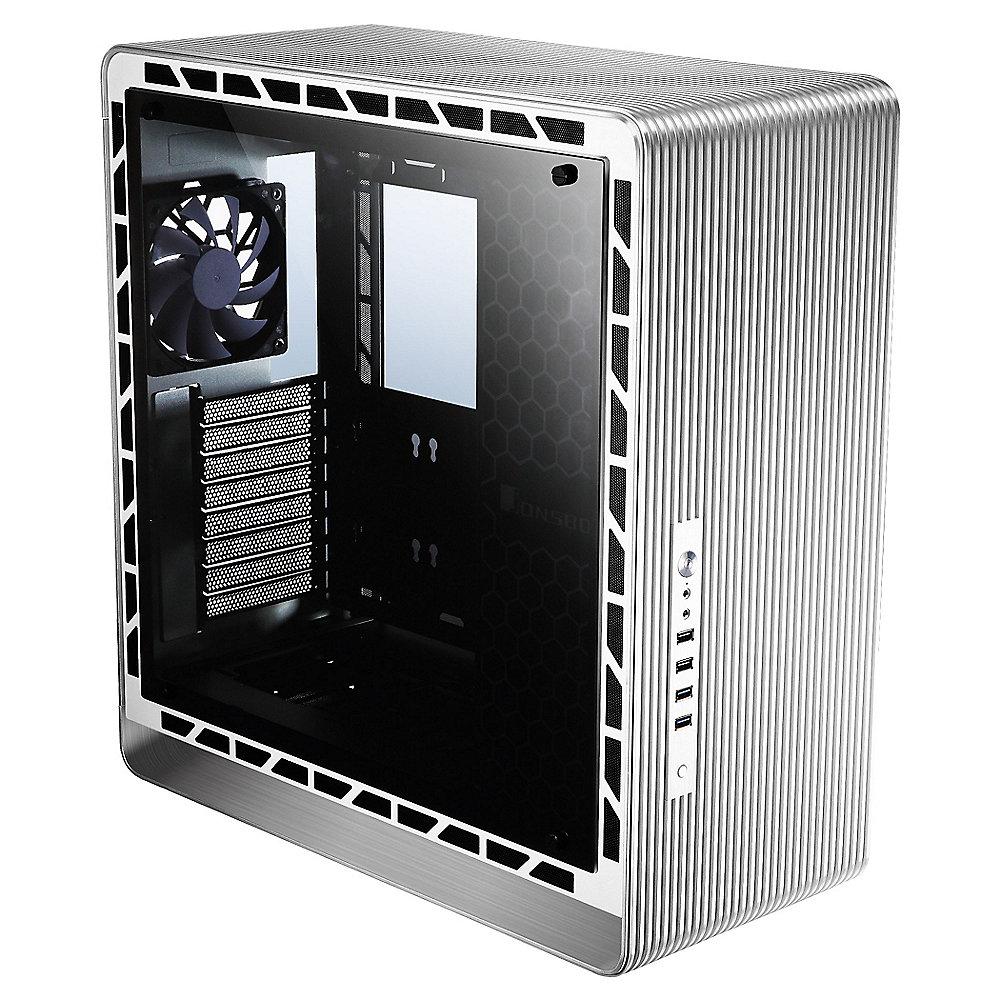 Cooltek Jonsbo UMX5 Midi Tower ATX Gaming Gehäuse, Silber mit Seitenfenster