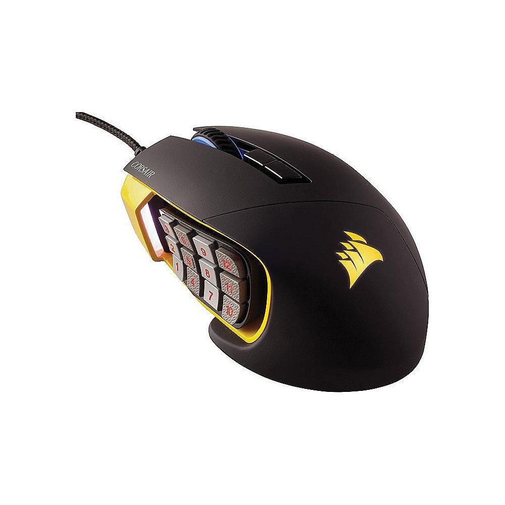 Corsair Optische Gaming Maus Scimitar Pro RGB MOBA/MMO 16.000dpi gelb