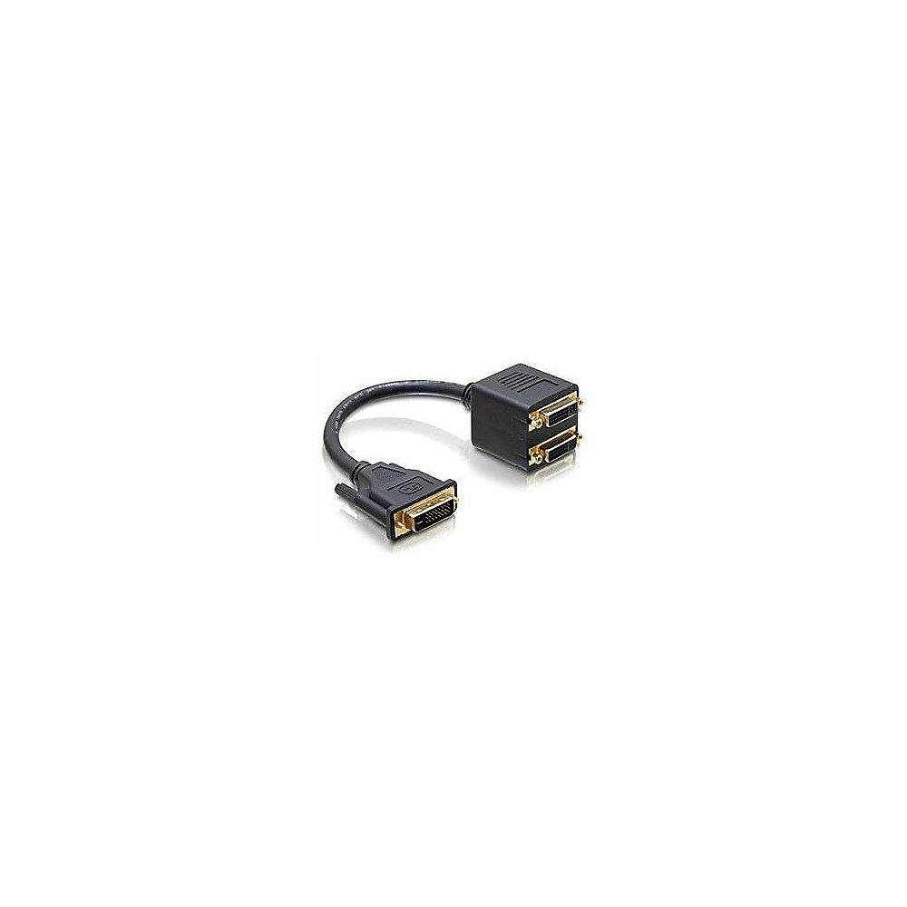 DeLOCK DVI Adapter DVI-I 24 5 St. zu 2x DVI-I 24 5 Bu. 65053 schwarz, DeLOCK, DVI, Adapter, DVI-I, 24, 5, St., 2x, DVI-I, 24, 5, Bu., 65053, schwarz