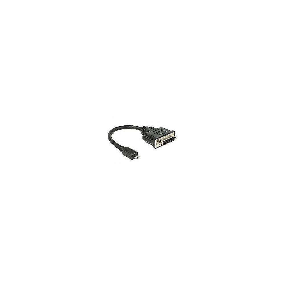 DeLOCK HDMI Adapterkabel 0,2m micro-D zu DVI-D St./Bu. schwarz