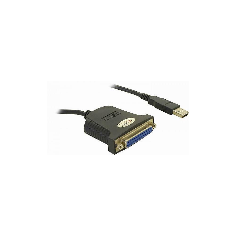 DeLOCK USB 1.1 Parallel Adapter 0,8m Druckeradapter 61330 schwarz