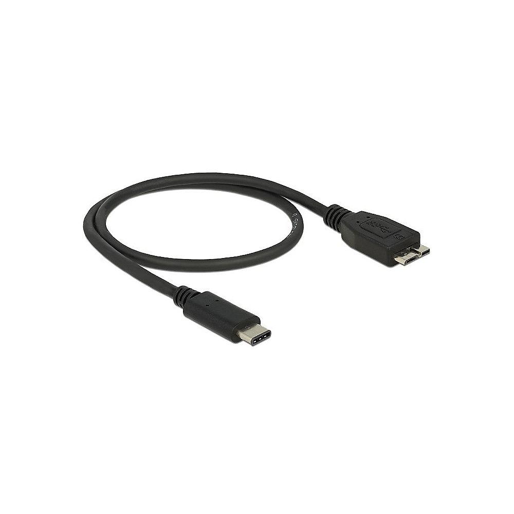 DeLOCK USB 3.1 Adapterkabel 0,5m C zu micro-B Gen2 St./St. 83676 schwarz