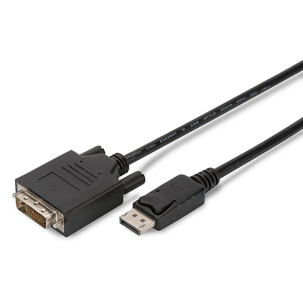 DIGITUS DisplayPort 1.1a Adapterkabel 3m DP zu DVI St./St. schwarz, DIGITUS, DisplayPort, 1.1a, Adapterkabel, 3m, DP, DVI, St./St., schwarz