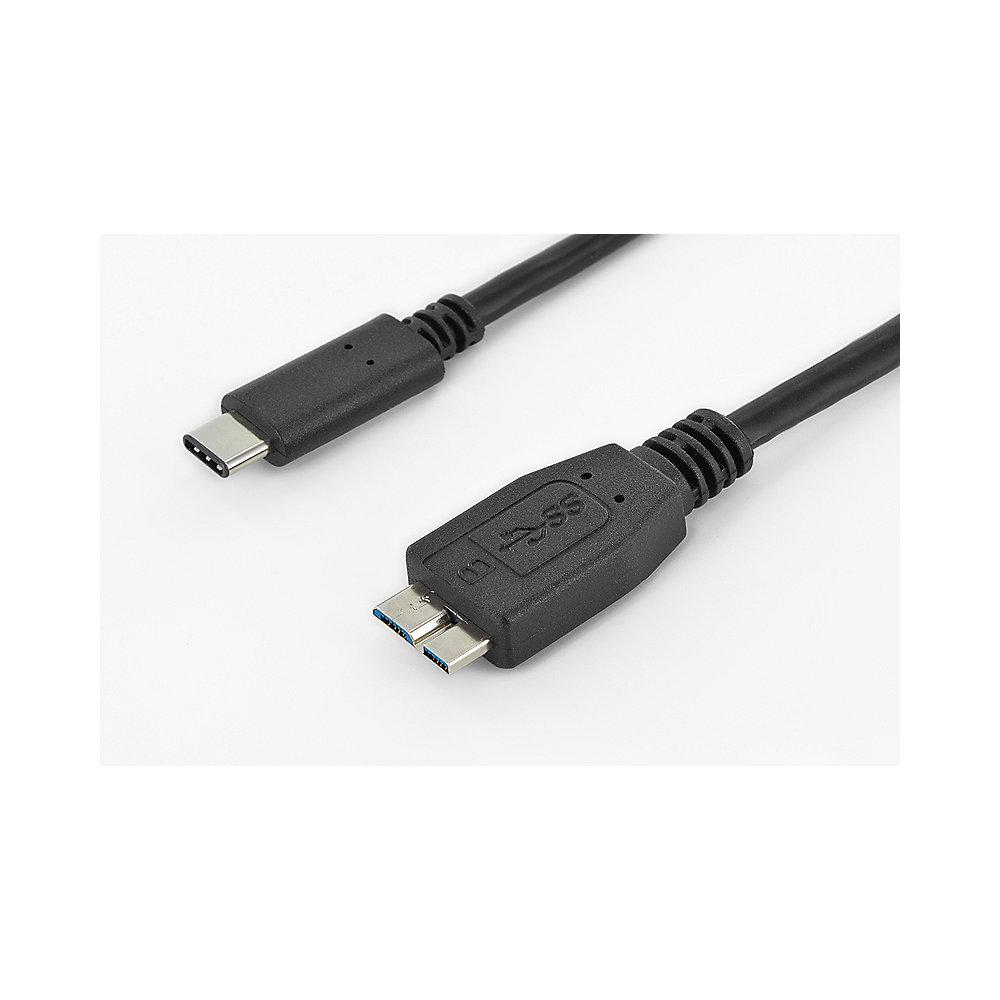 DIGITUS USB 3.0 Anschlusskabel 1m Type-C zu micro B Super Speed St./St. schwarz