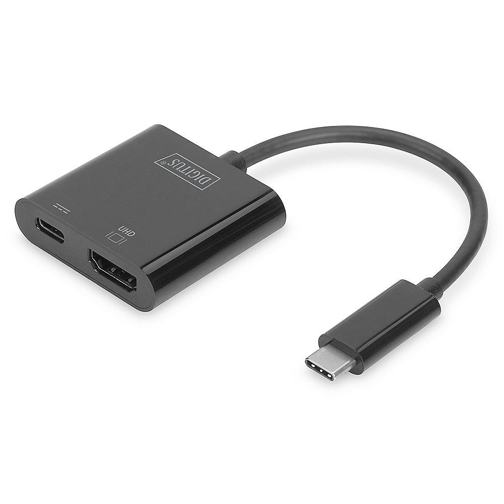 DIGITUS USB 3.1 Typ-C zu HDMI Grafikadapter USB-C PD schwarz DA-70856