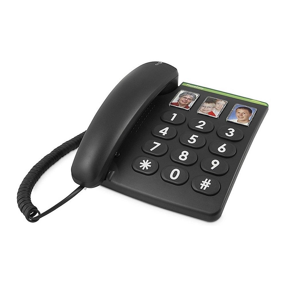 Doro PhoneEasy 331ph schnurgebundenes Großtastentelefon (anaolg), schwarz