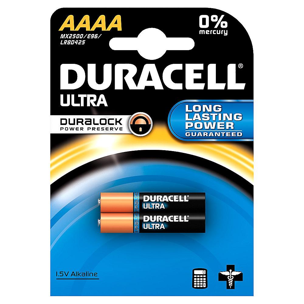 DURACELL Ultra Batterie Mini AAAA B2 LR61 2er Blister 1,5 V, DURACELL, Ultra, Batterie, Mini, AAAA, B2, LR61, 2er, Blister, 1,5, V