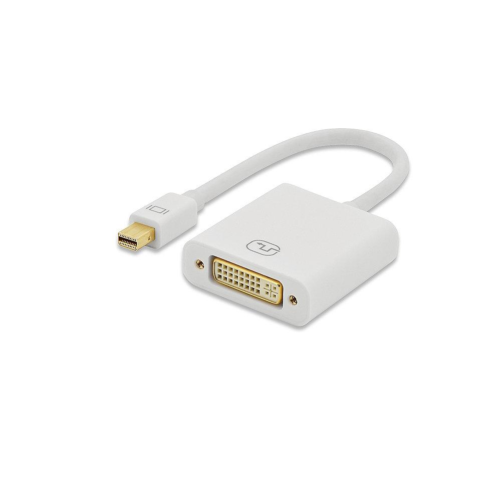 ednet DisplayPort Adapterkabel 0,15m mini DP zu DVI vergoldet St./Bu. weiß, ednet, DisplayPort, Adapterkabel, 0,15m, mini, DP, DVI, vergoldet, St./Bu., weiß