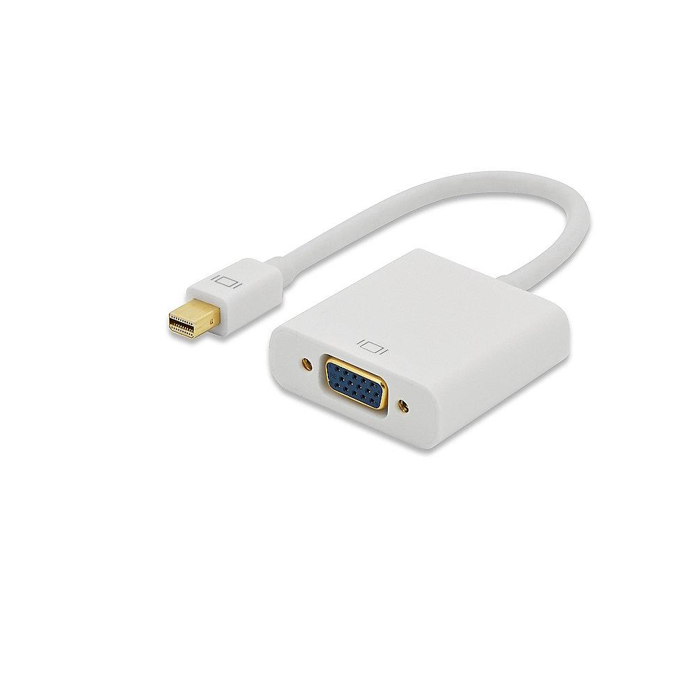 ednet DisplayPort Adapterkabel 0,15m mini DP zu VGA vergoldet St./Bu. weiß, ednet, DisplayPort, Adapterkabel, 0,15m, mini, DP, VGA, vergoldet, St./Bu., weiß