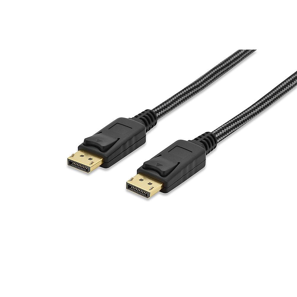 ednet DisplayPort Anschlusskabel 2m DP zu DP vergoldete Kontakte St./St. schwarz, ednet, DisplayPort, Anschlusskabel, 2m, DP, DP, vergoldete, Kontakte, St./St., schwarz